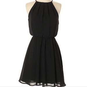Black Halter A-line Dress